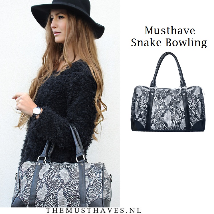 Het kantoor Tegenstrijdigheid duim Bowlingtas dames met slangenprint | Fashion Musthaves