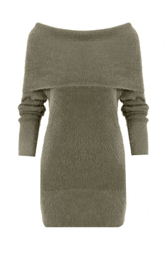 Off Shoulder Sweater Green