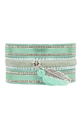 Wrap Bracelet Strass Mint