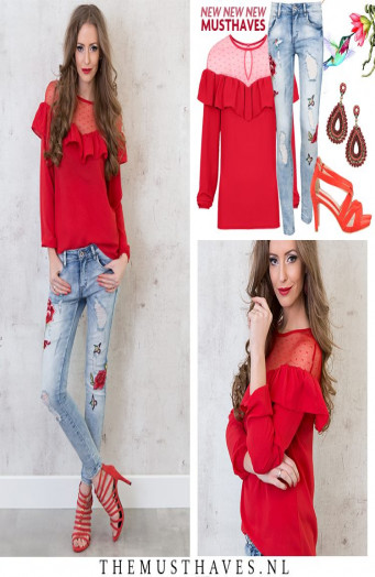 Broek met bloemen