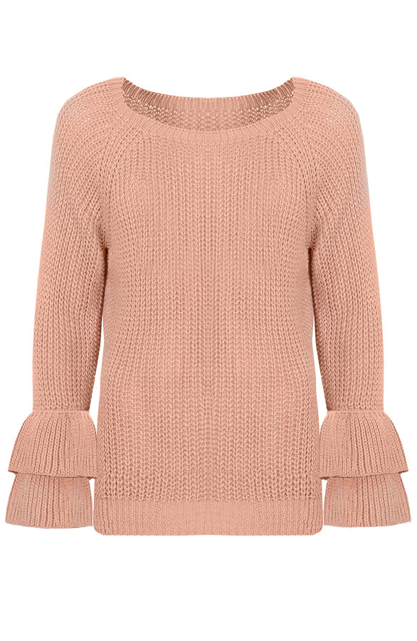 Ruches Mouwen Trui Roze | Themusthaves.nl Ruches Mouwen Trui Zwart | Themusthaves.nl