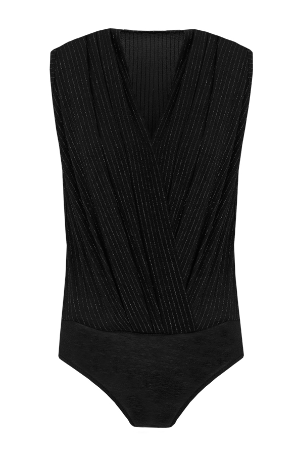 Gestreepte Glitter Body Zwart fashionmusthaves.nl