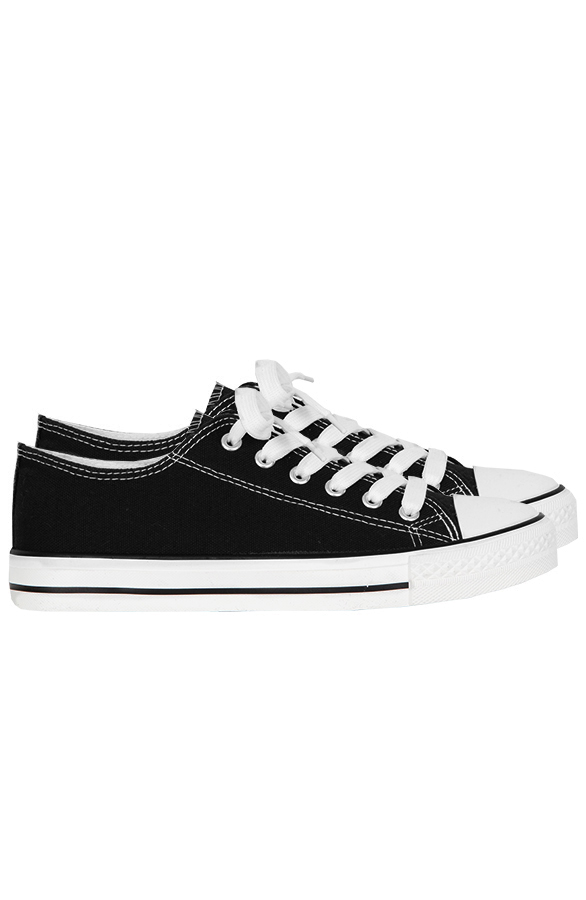 Grove Zwarte Hoge Canvas Sneakers - Uwantisell.nl