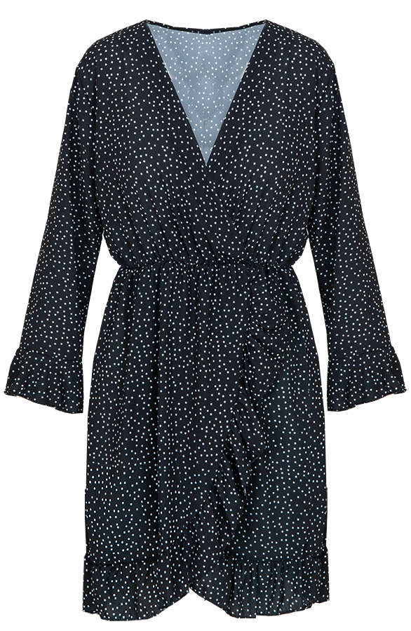 Nerina dots jurk - Zwart
