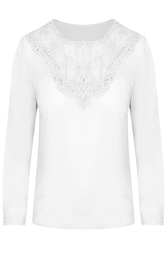 kanten v blouse cross wit | themusthaves.nl