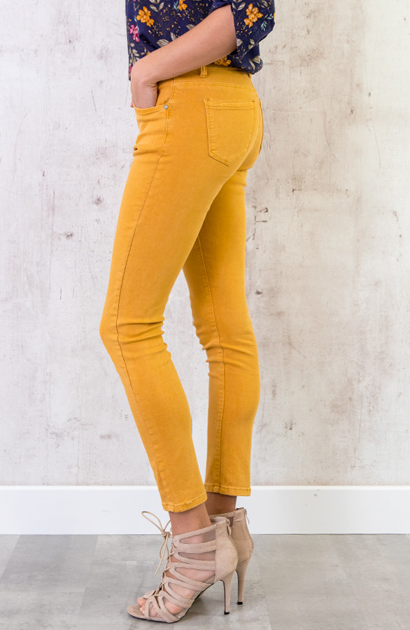 Wonderbaarlijk Skinny Jeans Dames Okergeel | Themusthaves.nl TC-17