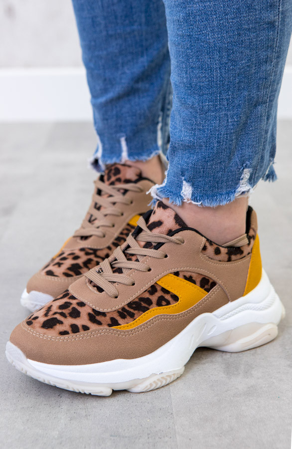 dad sneakers leopard