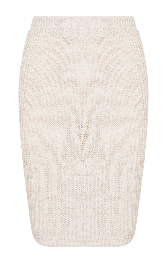 Gebreide Rok Dames Beige | fashionmusthaves.nl