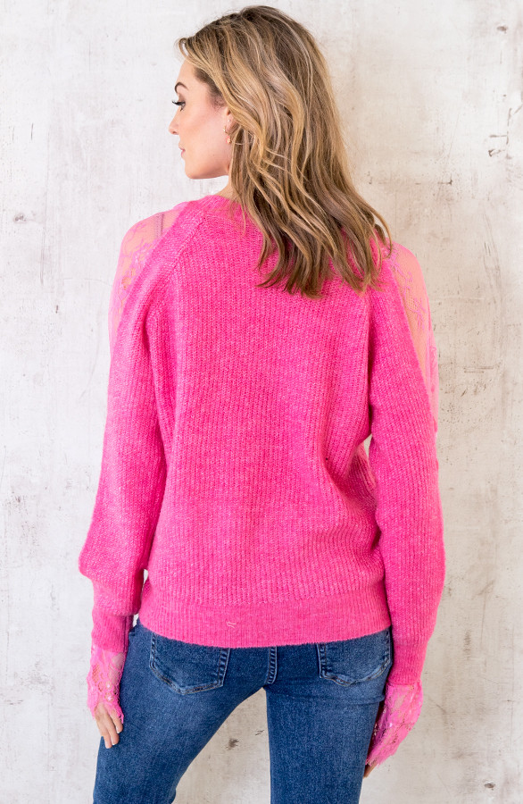 Trui Kanten Mouwen Fuchsia | Themusthaves.nl Trui Kanten Mouwen Fuchsia | Themusthaves.nl