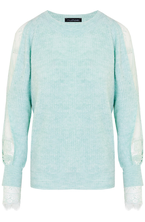 Trui Kanten Mouwen Mint | Themusthaves.nl Trui Kanten Mouwen Fuchsia | Themusthaves.nl
