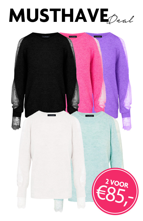 Musthave Deal Kanten Truien | Themusthaves.nl Trui Kanten Mouwen Fuchsia | Themusthaves.nl