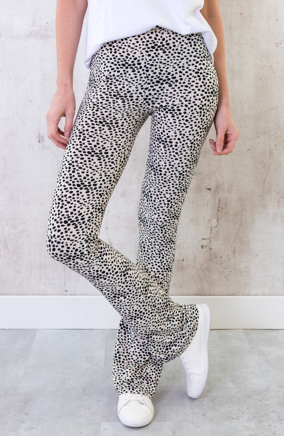stretch flared broek