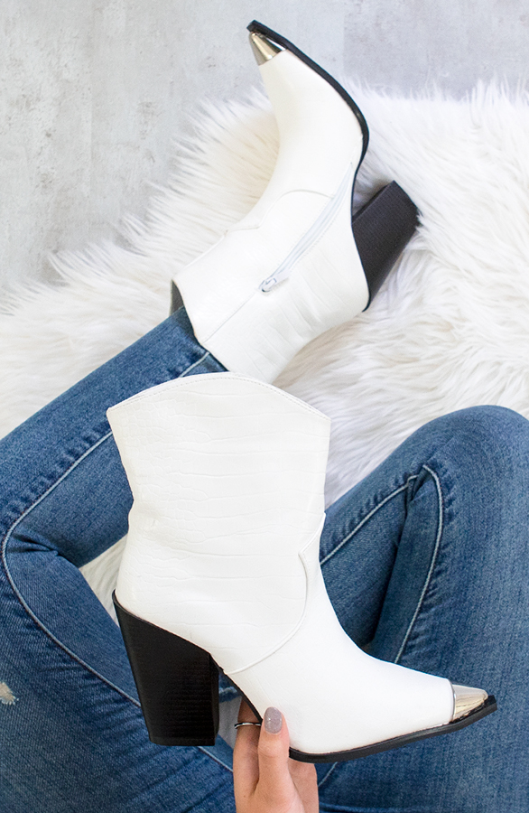 Metallic Boots Croco Wit | Themusthaves.nl