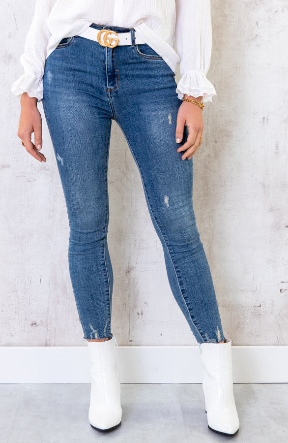 Skinny High Waisted Jeans Blauw Themusthaves.nl