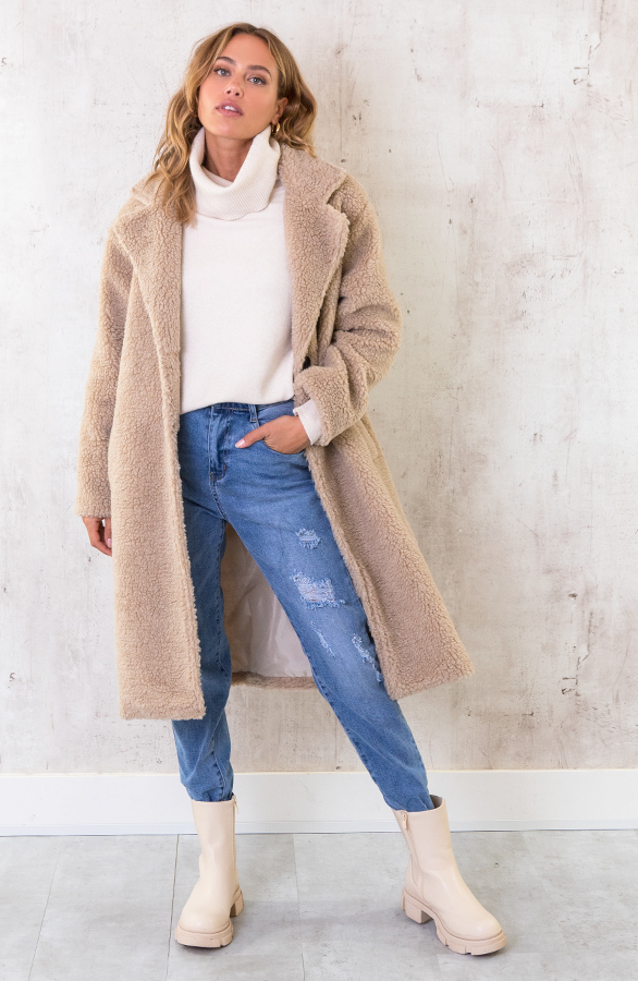 Midi-Teddy-Jacket-Beige-1