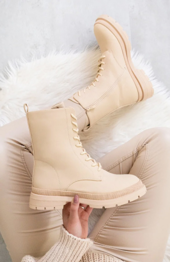 fluffy biker boots