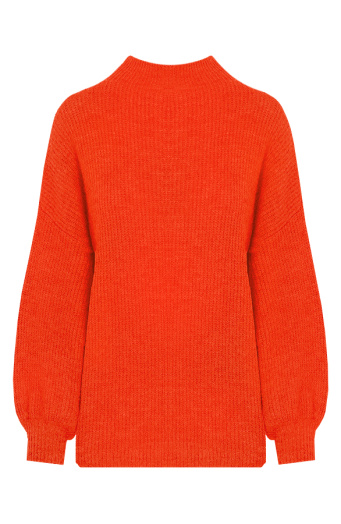 Knitted-Sweater-Koraalrood
