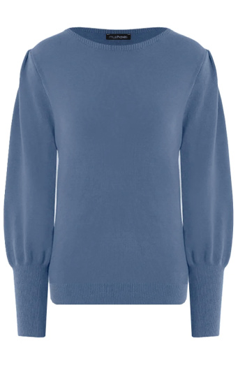 Knitted-Trui-met-Pofmouwen-Jeansblauw