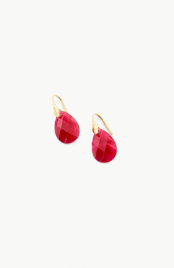 Kristal-Oorbel-Rood
