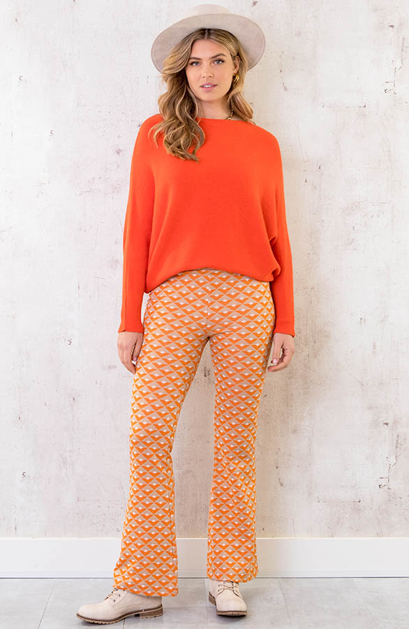 Flared-Broek-Retro-Ruit-Oranje-3