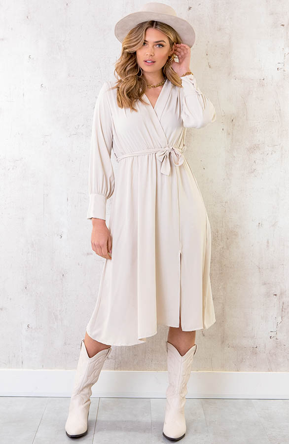 Midi-Jurk-Met-Split-Beige-3