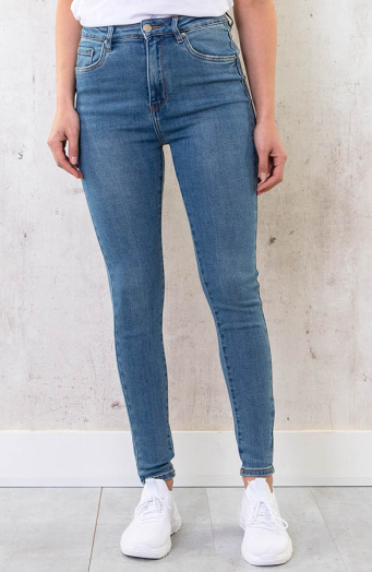 Skinny High Waist Jeans Regular Mid Blue
