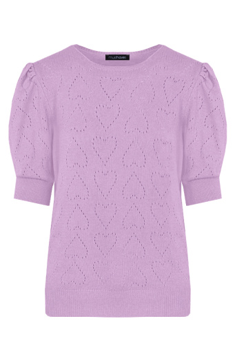 Hartjes-Knitted-Pofmouwen-Top-Lila