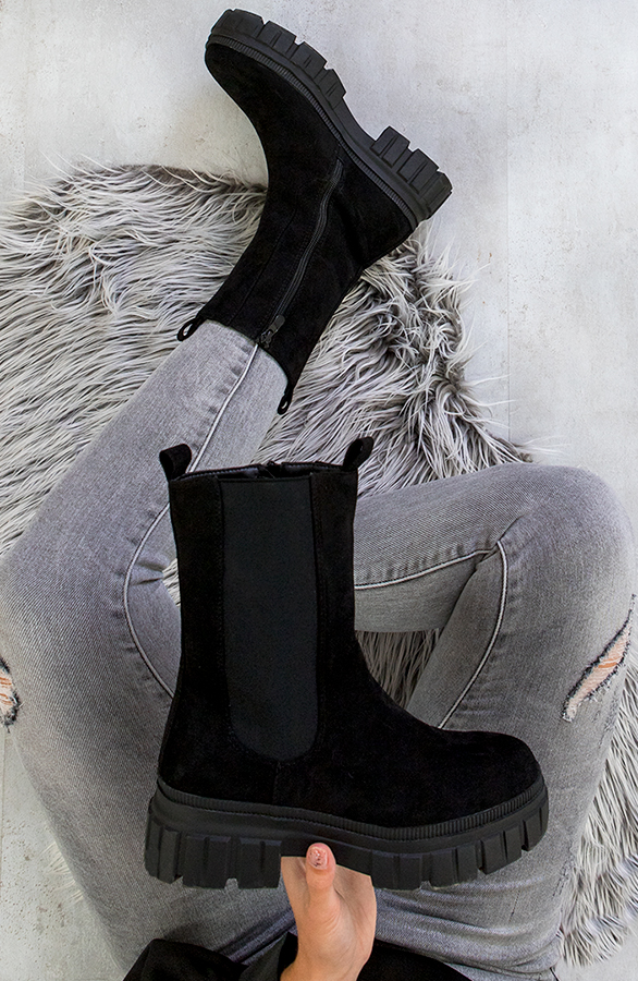 Hoge chelsea boots online zwart