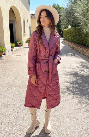 Quilted Trenchcoat Dust Pink