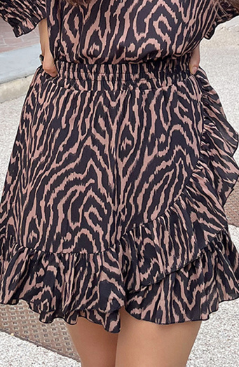 Overslag Zebra Skirt Camel