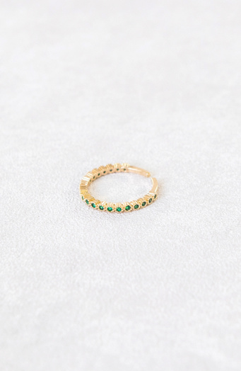 Green Stone Ring Gold