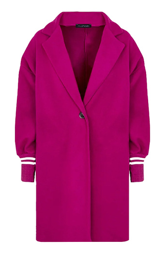 Oversized Stripe Coat Magenta