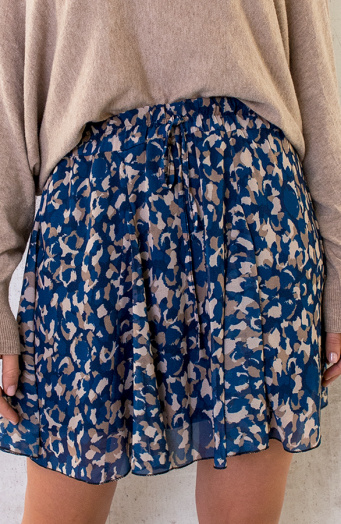 Plooien Rok Stippenprint Blauw