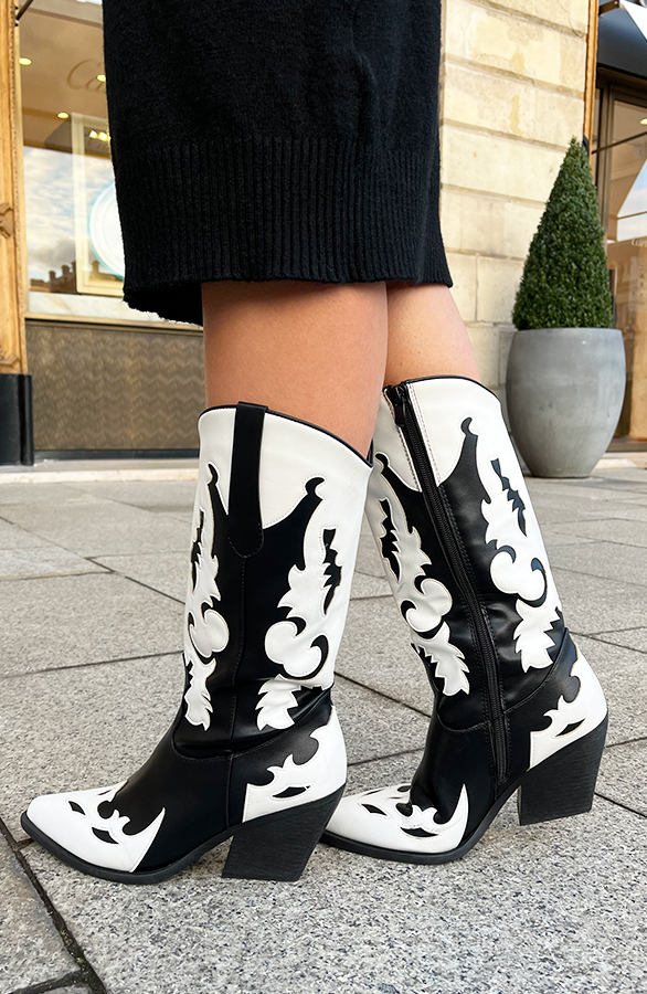 Cowboyboots-Zwart-Wit-1