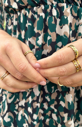 Chunky Croissant Ring Goud
