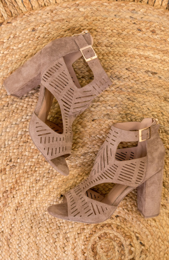 Gladiator Heels Suede Taupe