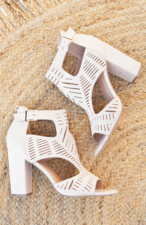 Beige store gladiator heels