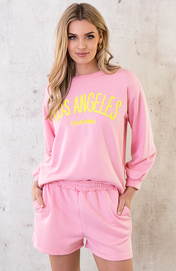 Los Angeles Comfy Trui Roze | Fashionmusthaves.nl