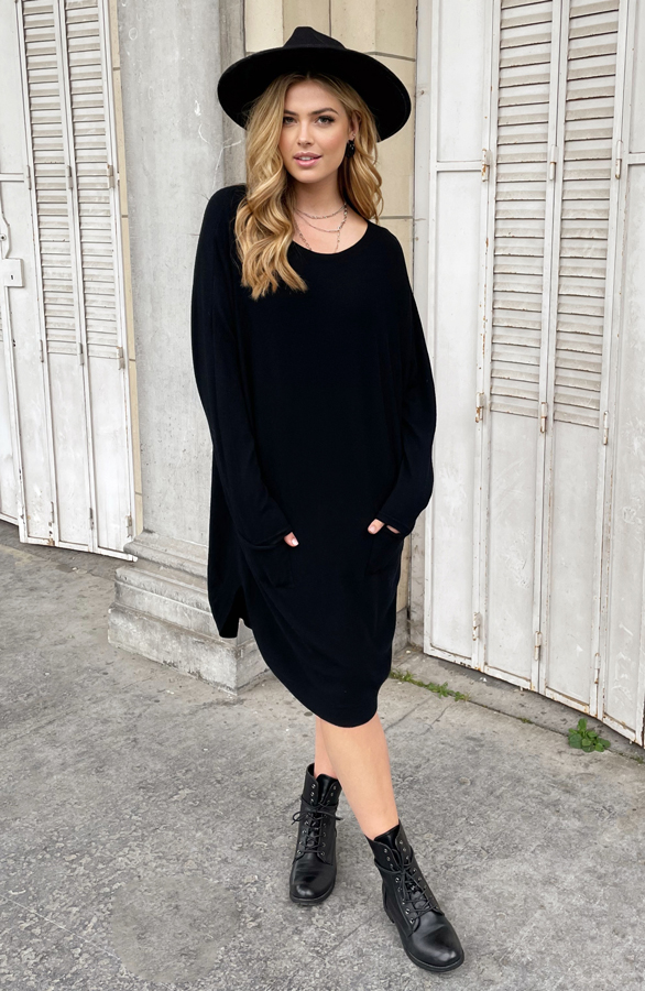 Comfy Trui Lang Zwart