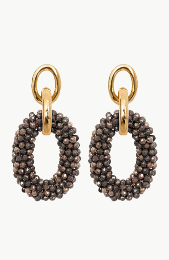 Oval Luxury Oorbellen Bronze