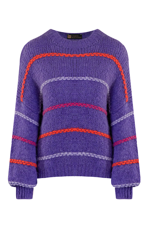 Oversized Soft Trui Neon Purple Fashionmusthaves Nl