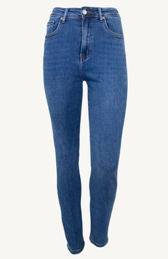 High Waisted Push Up Jeans Blue