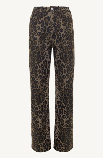 High Waist Wide Leg Jeans Leopard