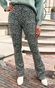 The Musthaves Flared Broek Bloemen Mint