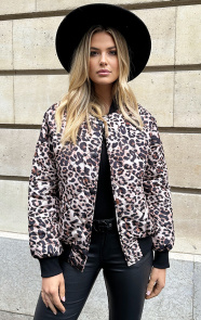 The Musthaves Bomber Jacket Quilted Leopard