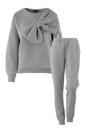 Casual Bow Joggingsset Grijs