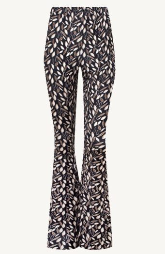 Flared Broek Print Zwart Camel