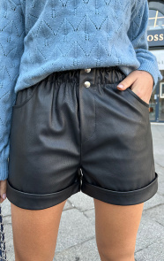 The Musthaves Leather Short Zwart