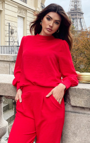 The Musthaves Mila Blouse Long Sleeve Rood