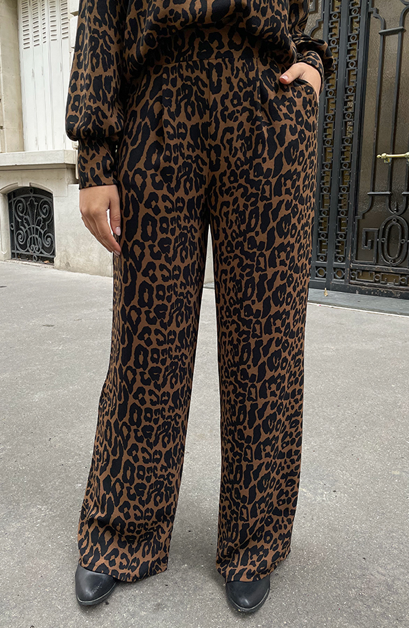 Mila Pantalon Leopard Petite Regular Tall
